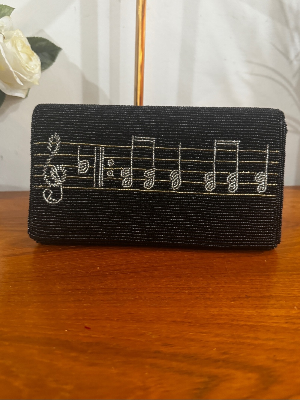 Albert elovitz Black Beaded Music Note Clutch - Picture 4 of 13